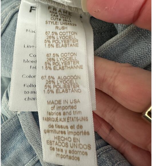 Frame Light Blue Wash Distressed Le High Skinny in Rush Jeans 28 - Picture 12 of 16